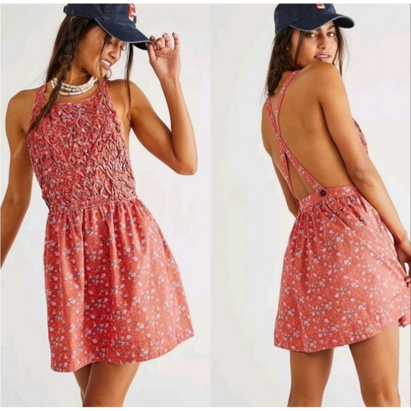 Free People Petunia Mini dress Poopy combo Size XS - Picture 1 of 11